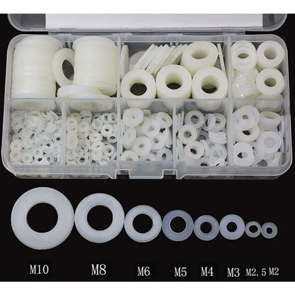 Nylon Washer Plastic Spacer M2.5 M3 M4 M5 M6 M8 M10 Flat Washer ROund 520 pcs V1188-MS-227-0962