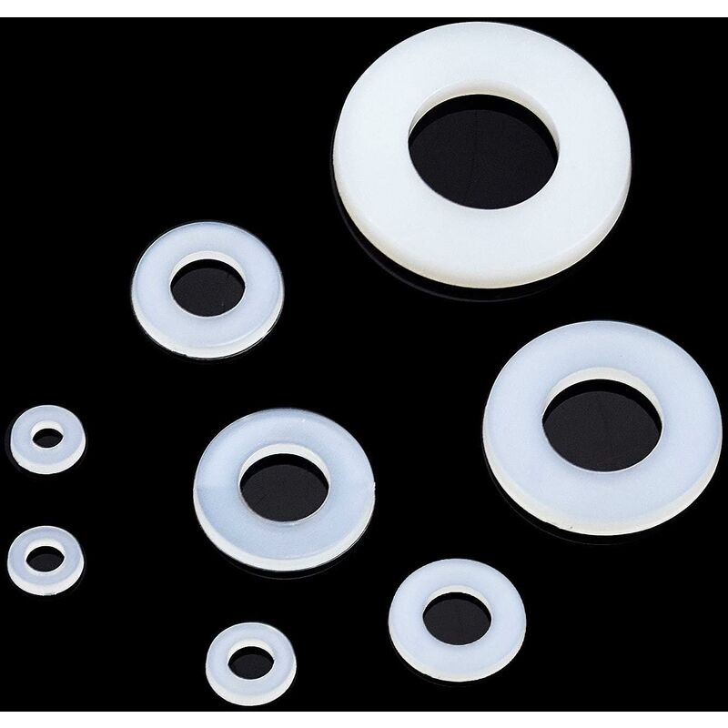 Nylon Washer Plastic Spacer M2.5 M3 M4 M5 M6 M8 M10 Flat Washer ROund 520 pcs V1188-MS-227-0962