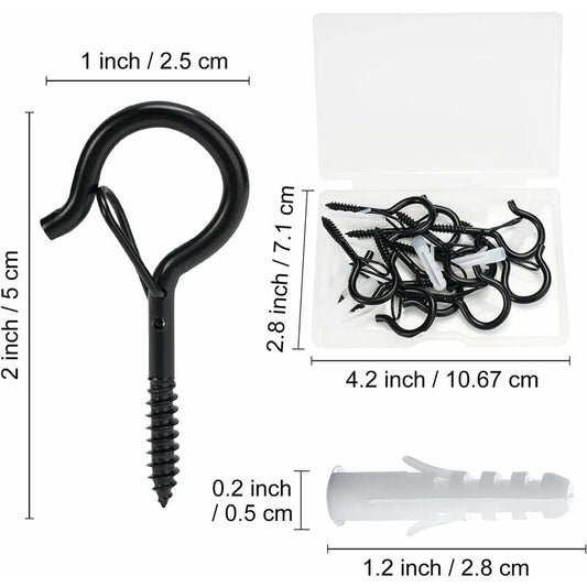 12 Pack Screw Hooks, Screw-In Wall Hooks, Outdoor Screw-In Hooks, Outdoor Garland Hanger, Gutter Hook For V1188-MS-227-0968