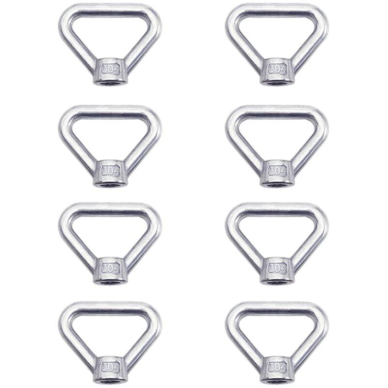 Lifting Eye Nut 8 pcs M8 Ring Nut Screw Nut Silver 304 Stainless Steel Triangle Ring Nut Lifting Ring Eye Nut V1188-MS-227-0970