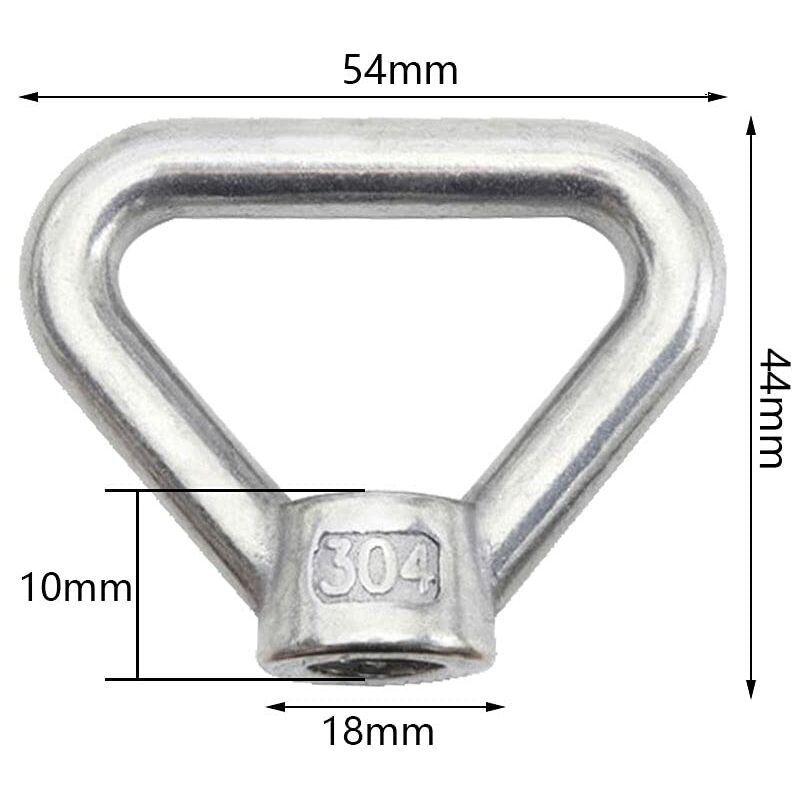 Lifting Eye Nut 8 pcs M8 Ring Nut Screw Nut Silver 304 Stainless Steel Triangle Ring Nut Lifting Ring Eye Nut V1188-MS-227-0970