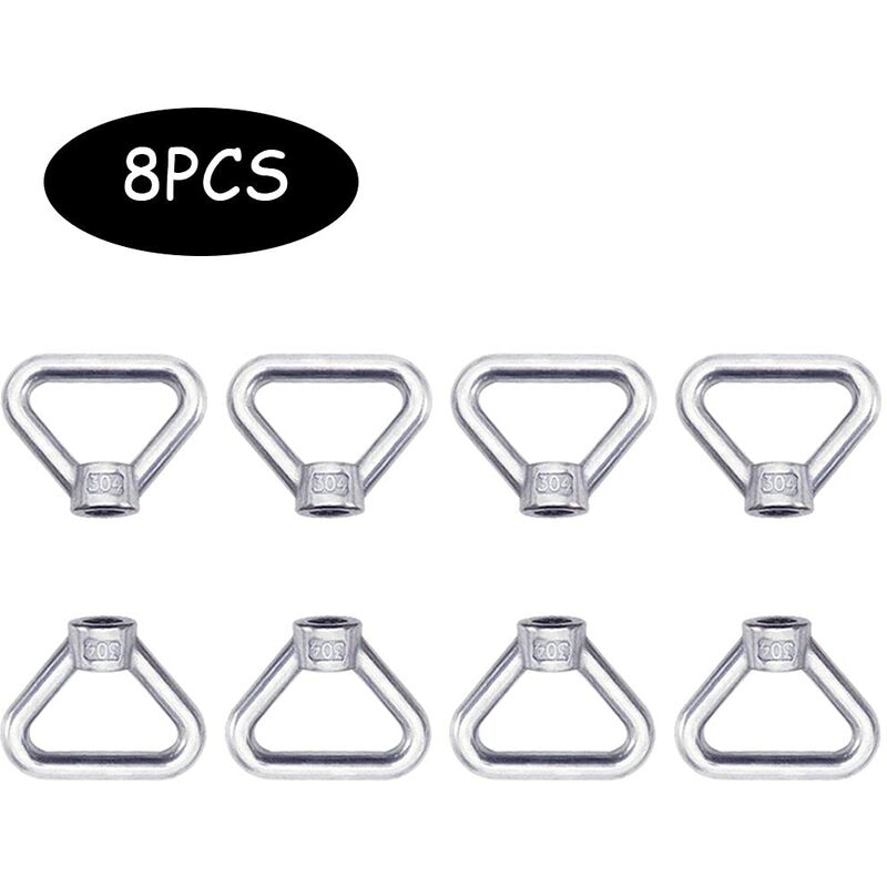 Lifting Eye Nut 8 pcs M8 Ring Nut Screw Nut Silver 304 Stainless Steel Triangle Ring Nut Lifting Ring Eye Nut V1188-MS-227-0970