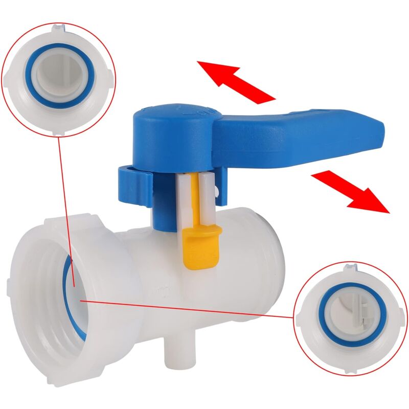 Ibc Adapter 50Mm To 62Mm 1000L Tank Valve Plastic, 1000 Liter Tank Connector For Rainwater Tank, Container V1188-MS-227-0975