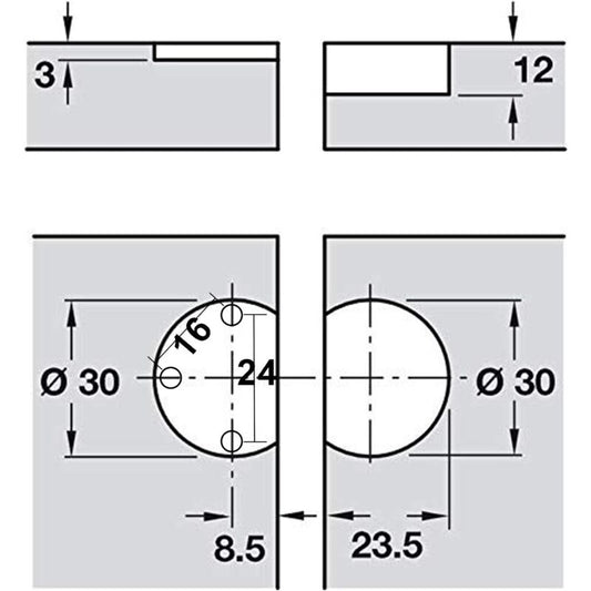 90 Degree Flap Hinge 30Mm For Lid Furniture Hinges Folding Door Hardware Miter Hinge For Kitchen Cupboard V1188-MS-227-0976