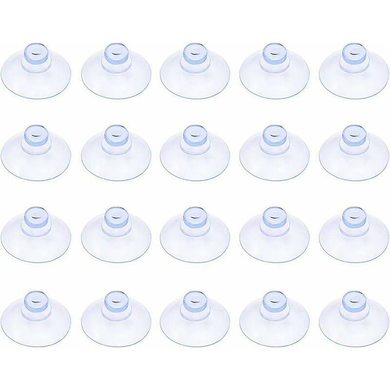 20 pcs Small Clear Plastic Suction Cups No Hook 20Mm V1188-MS-227-0980