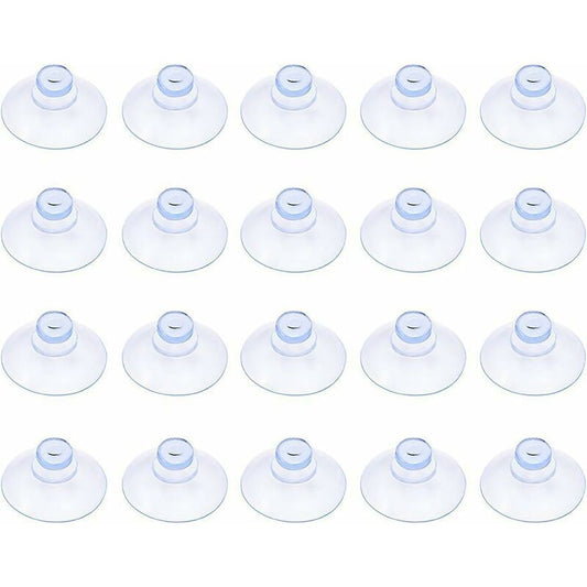 20 pcs Small Clear Plastic Suction Cups No Hook 20Mm V1188-MS-227-0980