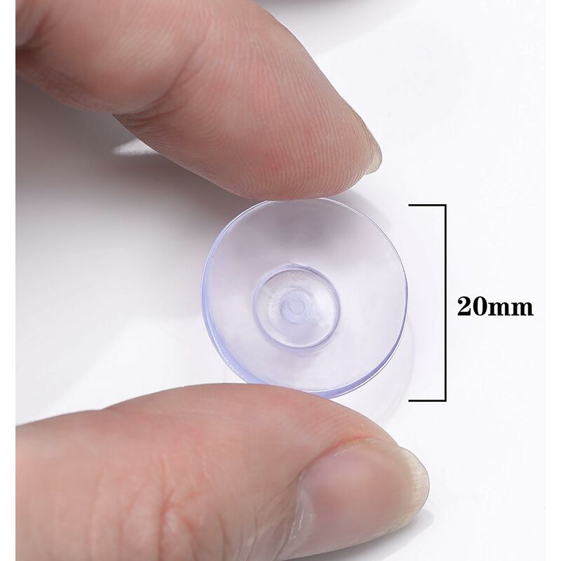 20 pcs Small Clear Plastic Suction Cups No Hook 20Mm V1188-MS-227-0980