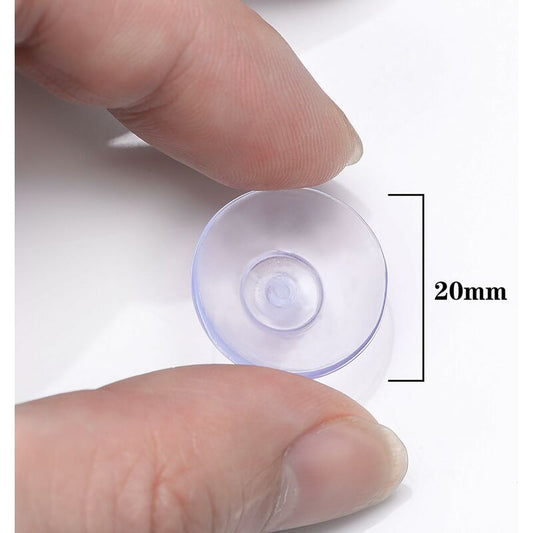 20 pcs Small Clear Plastic Suction Cups No Hook 20Mm V1188-MS-227-0980