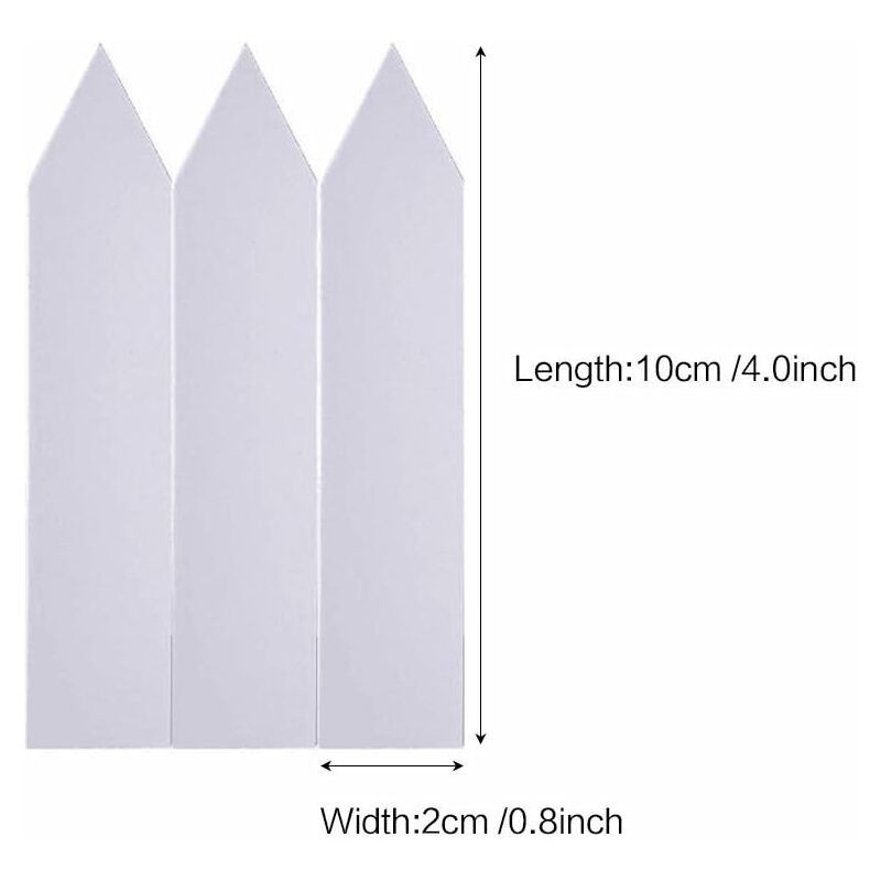 100 pcs Plastic Plant Label, White Plastic Garden Tag 10X2Cm V1188-MS-227-0984