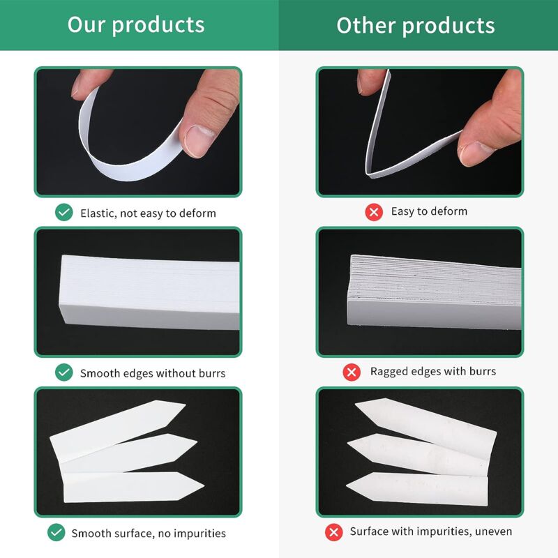 100 pcs Plastic Plant Label, White Plastic Garden Tag 10X2Cm V1188-MS-227-0984