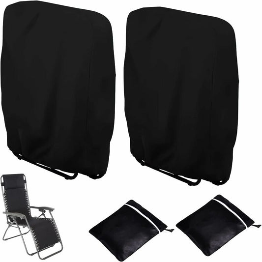 2 pcs Folding Sun Lounger Cover, Windproof Anti-Uv Waterproof Folding Garden Chair Covers, Garden Sun Lounger V1188-MS-227-0988