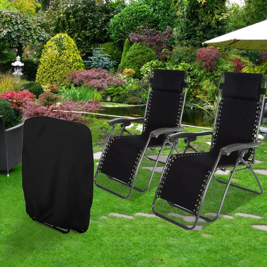 2 pcs Folding Sun Lounger Cover, Windproof Anti-Uv Waterproof Folding Garden Chair Covers, Garden Sun Lounger V1188-MS-227-0988