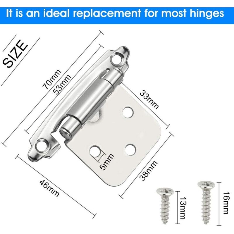 6 pcs Door Hinge Self Closing Hinge Cold ROlled Steel Material Spring Hinge With DAmper For Door Closet Shoe V1188-MS-227-1004