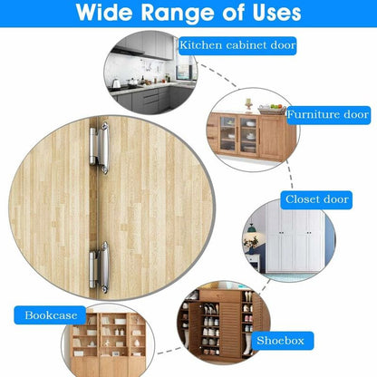 6 pcs Door Hinge Self Closing Hinge Cold ROlled Steel Material Spring Hinge With DAmper For Door Closet Shoe V1188-MS-227-1004