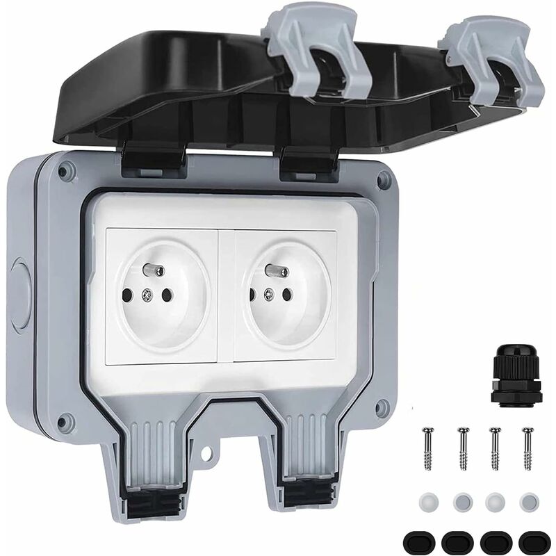 Waterproof Socket Double Outdoor Electrical Socket Ip66 Waterproof Wall Socket 16A V1188-MS-227-1005