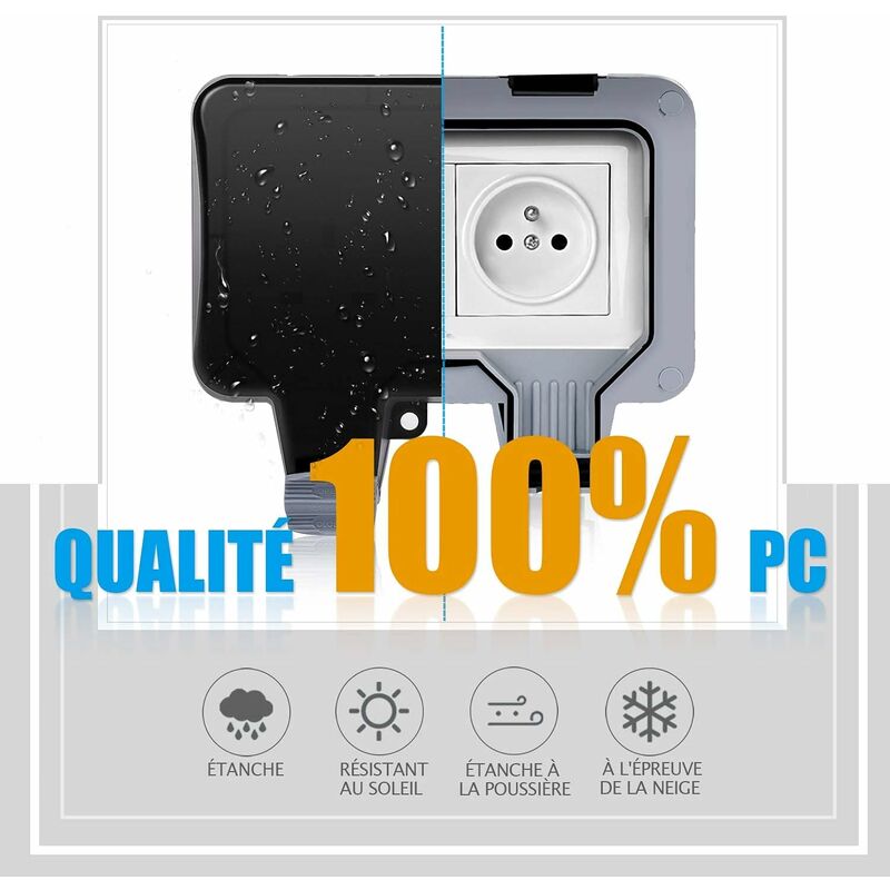 Waterproof Socket Double Outdoor Electrical Socket Ip66 Waterproof Wall Socket 16A V1188-MS-227-1005