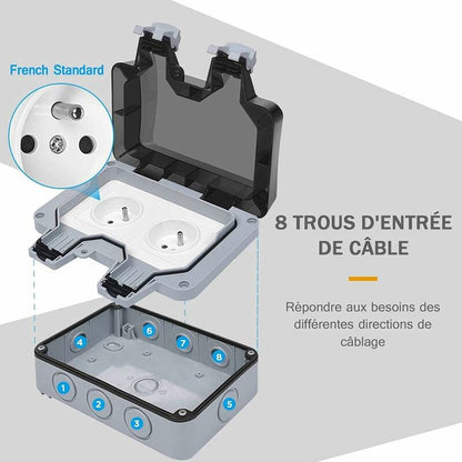 Waterproof Socket Double Outdoor Electrical Socket Ip66 Waterproof Wall Socket 16A V1188-MS-227-1005