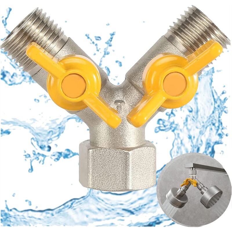 1/2" Switch Valve, Y-Shaped Three-Way Valve With Shut-Off Valve, Shower Head, Shower Arm, Washing Machine V1188-MS-227-1007