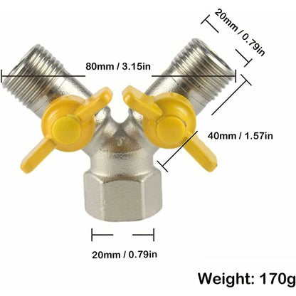1/2" Switch Valve, Y-Shaped Three-Way Valve With Shut-Off Valve, Shower Head, Shower Arm, Washing Machine V1188-MS-227-1007