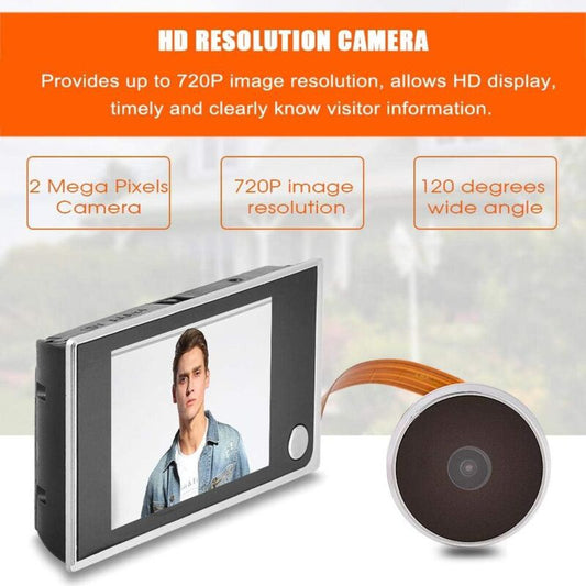 Smart Indoor/Outdoor Peephole Camera Smart Doorbell Security Camera 120 Degree Wide View Digital Door Viewer V1188-MS-227-1017
