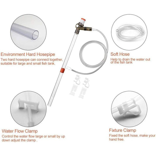 Aquarium Vacuum Cleaner Fish Tank Gravel Cleaning Kit With Siphon For Water Change - Cleaning Pump With Air V1188-MS-227-1018