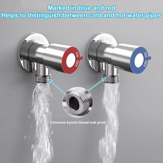 2 pcs Stainless Steel Faucet Angle Valve 1/2' Angle Valve Angle Control Valve For Bathroom, Kitchen, Toilet V1188-MS-227-1021