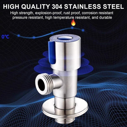2 pcs Stainless Steel Faucet Angle Valve 1/2' Angle Valve Angle Control Valve For Bathroom, Kitchen, Toilet V1188-MS-227-1021