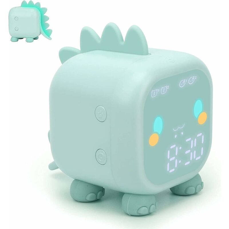 Cute Kids Alarm Clock, Multifunctional Adjustable Night Light Countdown Snooze Voice Control Rechargeable V1188-MS-227-1023