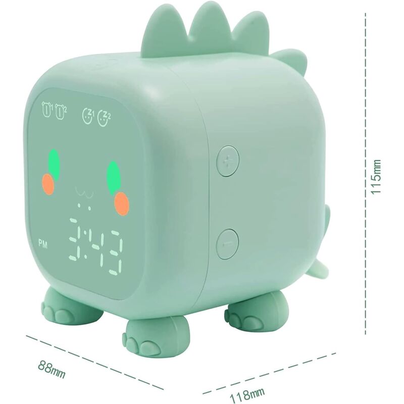 Cute Kids Alarm Clock, Multifunctional Adjustable Night Light Countdown Snooze Voice Control Rechargeable V1188-MS-227-1023