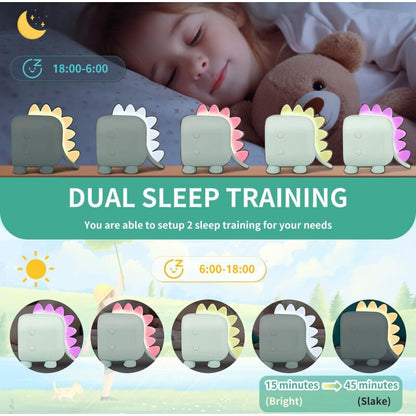 Cute Kids Alarm Clock, Multifunctional Adjustable Night Light Countdown Snooze Voice Control Rechargeable V1188-MS-227-1023