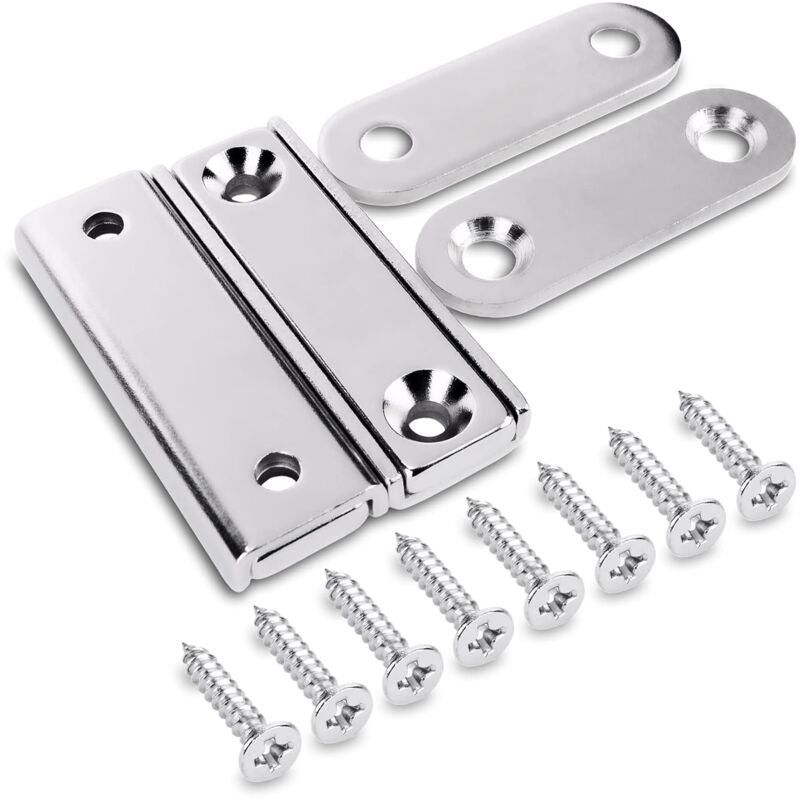 2 pcs Rectangular Neodymium Magnets With Hole 40X13.8X5Mm, 15Kg Force + 2 Steel Washers + 8 Screws Included V1188-MS-227-1028