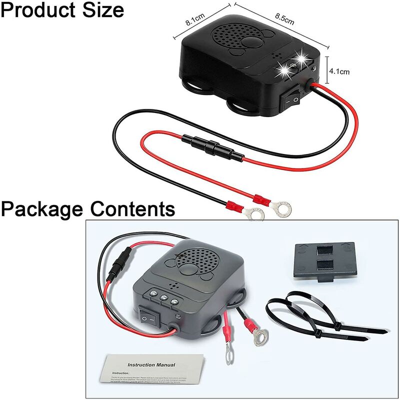 Ultrasonic Car Repellent With LED Strobe, Garage For Car ROdents Mice Pests Home Garage Attic Camping V1188-MS-227-1029
