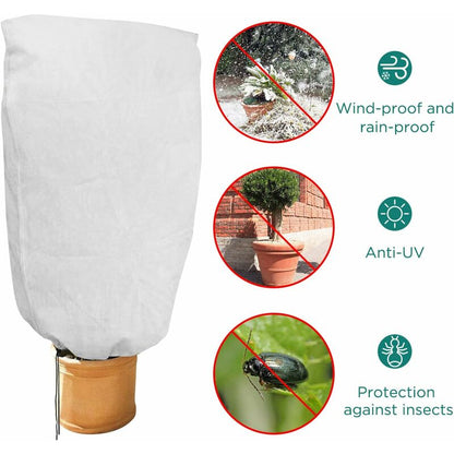 2 Pieces Plant Winter Protection Bags Winter Protection For Potted Plants, White, Solid, 100 X 80 Cm V1188-MS-227-1030