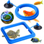 2 pcs Fish Feeding Rings Aquarium Feeder Food Feeding Ring For Guppy Betta Goldfish Blue V1188-MS-227-1033