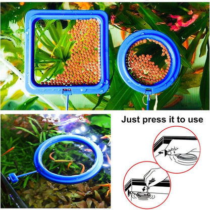 2 pcs Fish Feeding Rings Aquarium Feeder Food Feeding Ring For Guppy Betta Goldfish Blue V1188-MS-227-1033