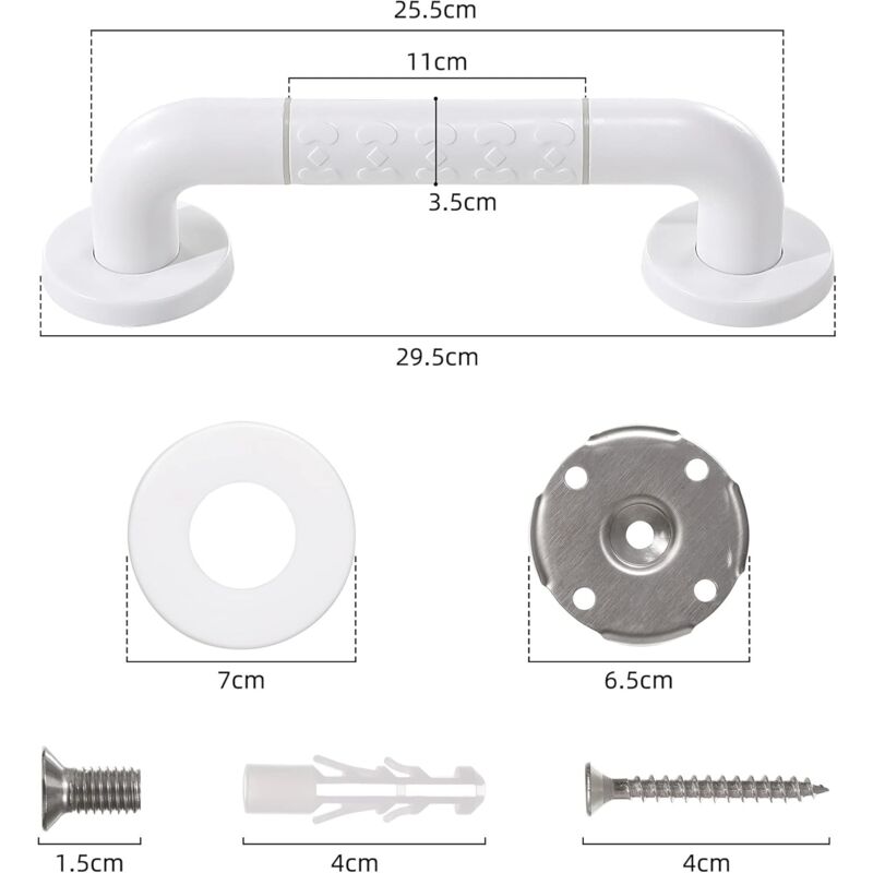 2 Stainless Steel Bathroom Grab Bars, 30Cm V1188-MS-227-1037
