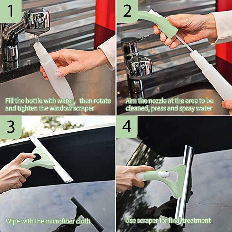 Green Car Window Cleaning Squeegee For Interior And Exterior V1188-MS-227-1041