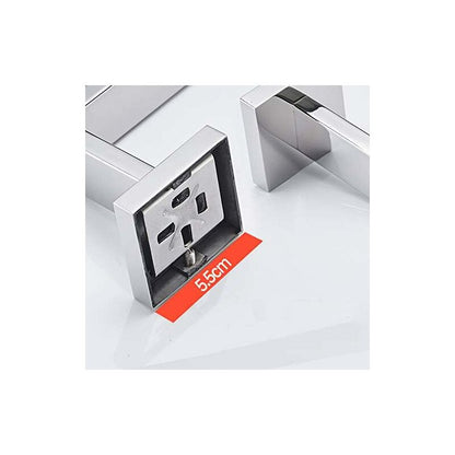 Bathroom Wall Mounted Towel Rack, Double Towel Bar, Chrome Mirror Polished, 60Cm V1188-MS-227-1042