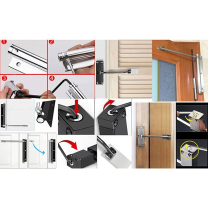 Spring Door Closer, Building Hardware, Surface Mount, Fire Door, For Home And Commercial Use V1188-MS-227-1046