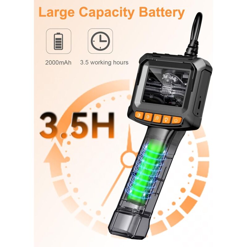 Endoscope Camera, 1080P Hd Endoscope, 2.4 Inch Ips Screen Pipe Inspection Camera, Ip67 Waterproof Camera, 5M V1188-MS-227-1049