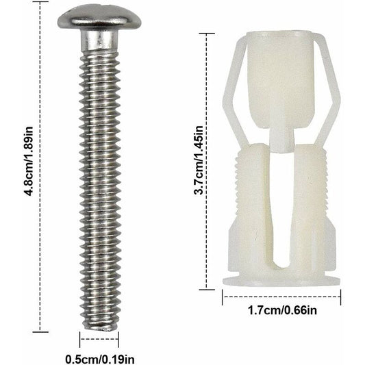 2 pcs Toilet Lid Expansion Screw Toilet Seat Fixing Screw Toilet Seat Fixing Set Toilet Lid Replacement Parts V1188-MS-227-1050