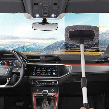 Windshield Cleaning Brush, Car Window Wash Brush With Extendable Handle Microfiber Pad 180 Degree ROtation V1188-MS-227-1054