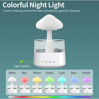Rain Cloud Humidifier, Essential Oil Diffuser, Cute Mushroom Night Light With 7 Color Changing, Desktop V1188-MS-227-1055
