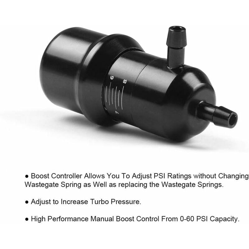 Universal Manual Turbo Boost Controller, Adjustable 0-60 Psi Aluminum Alloy Turbo Engine Controller Regulator V1188-MS-227-1057
