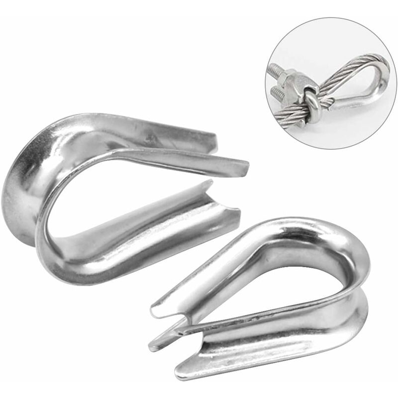250 pcs 6 Sizes Aluminum Wire ROpe Thimbles Assortment Double Barrel Sleeves & 5 Size Thimbles For Wire ROpe V1188-MS-227-1058
