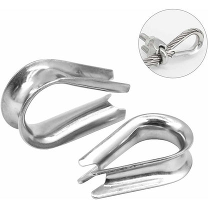 250 pcs 6 Sizes Aluminum Wire ROpe Thimbles Assortment Double Barrel Sleeves & 5 Size Thimbles For Wire ROpe V1188-MS-227-1058