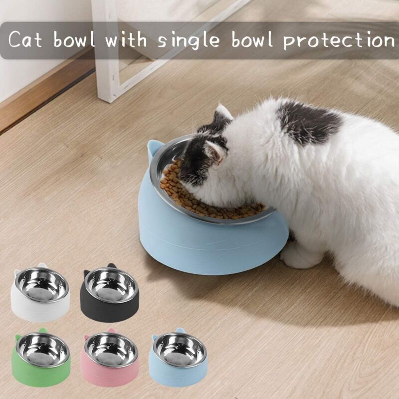 Cat Bowl, Pet Bowl Set, Raised And Tilted Cat Bowl, Small Dog Bowl, Removable Cat And Dog Bowl, 15 degrees V1188-MS-227-1065