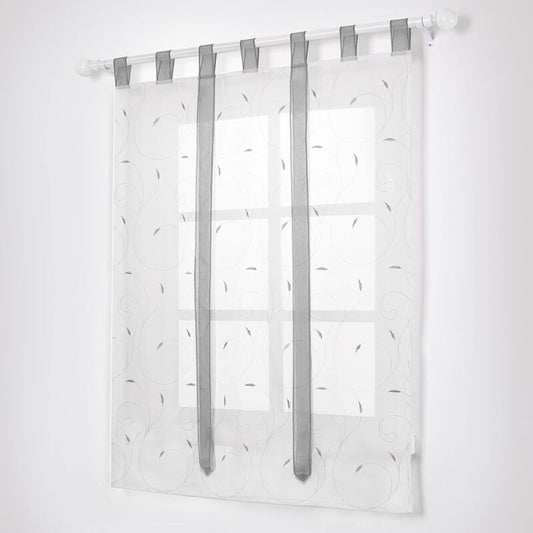Window Embroidery ROman Blinds Sheer Curtains Decoration For Bedroom Balcony Kitchen, Grey, 80Cmx140Cm V1188-MS-227-1066