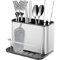 Cutlery Drainer, Fork Spoon Organizer Rack With 4 Compartments With Drainer, For Knife And Fork, Spoon, Sink V1188-MS-227-1068
