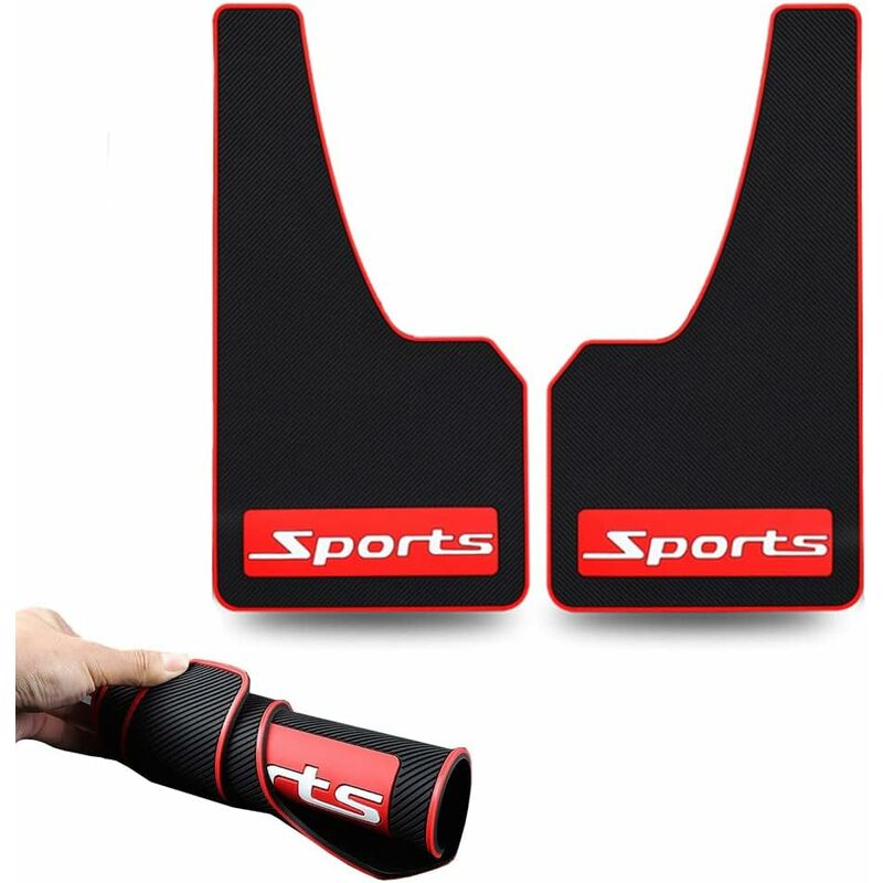 Car Mud Flaps Soft Material Universal Fit Black Rubber Splash Guards Mudguards No Collision Universal 17" X V1188-MS-227-1074